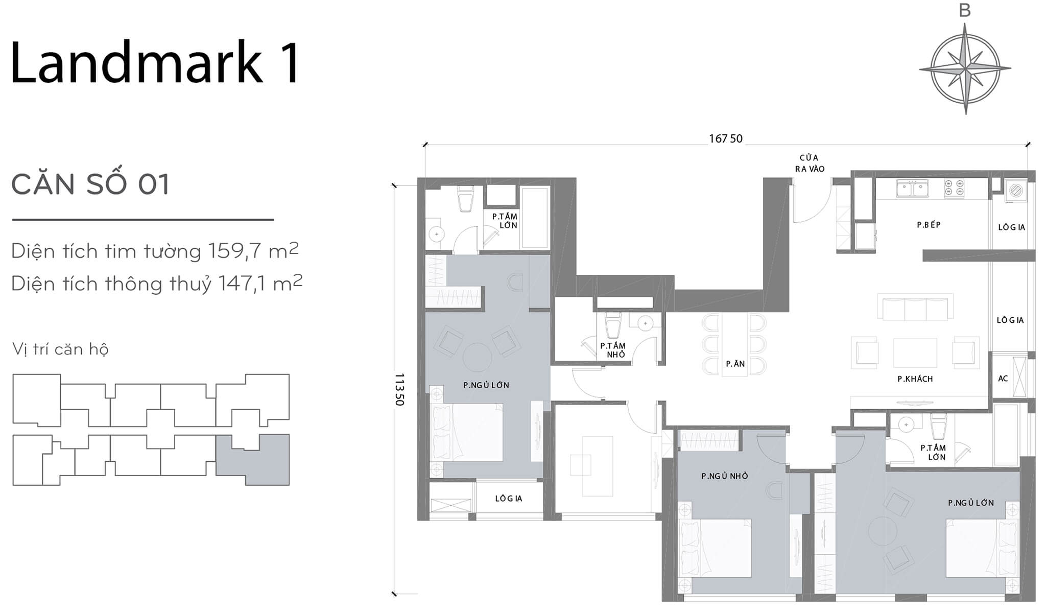 Layout L1-01 | Tòa Landmark 1 - Vinhomes Central Park