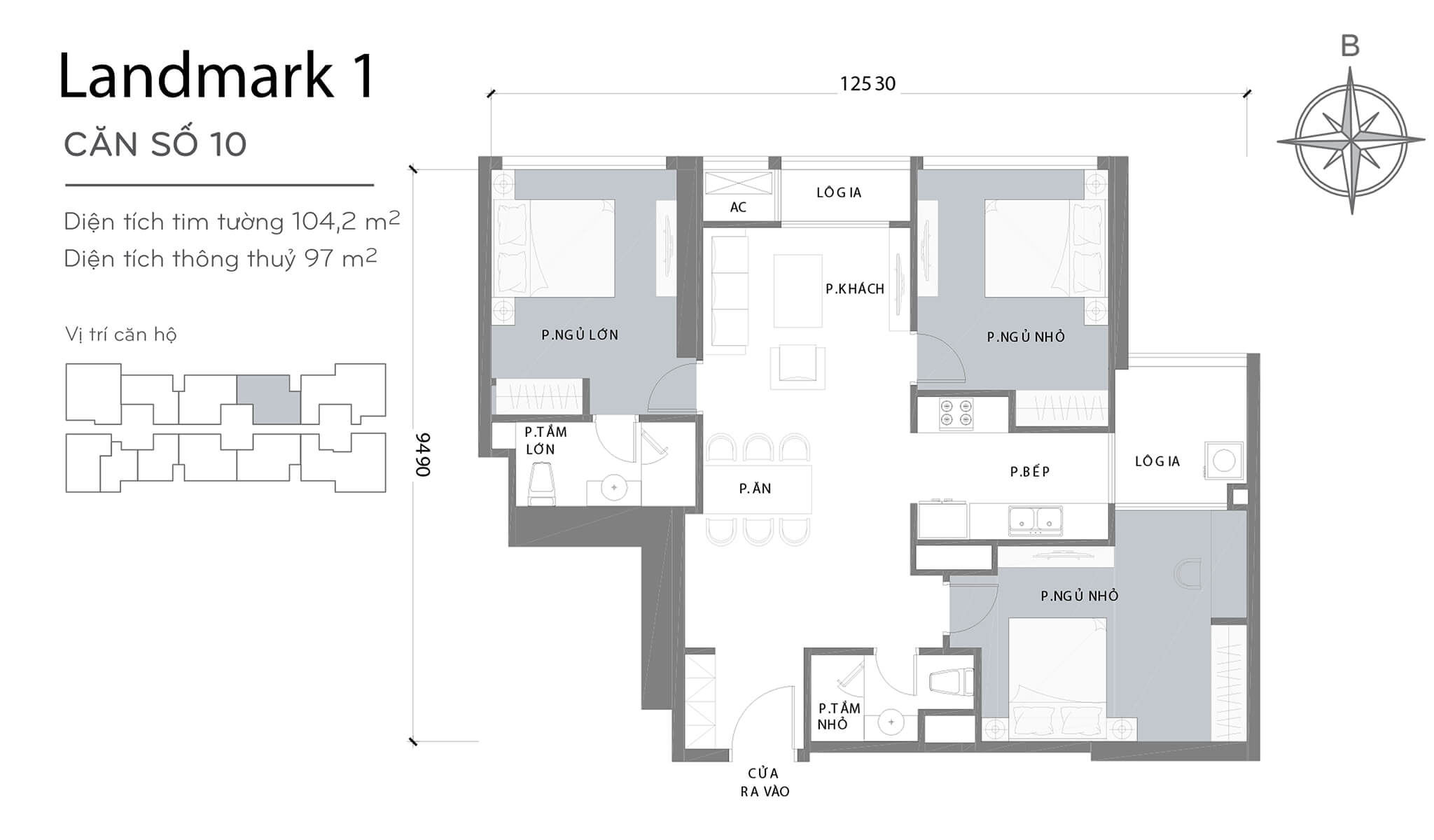 Layout L1-10 | Tòa Landmark 1 - Vinhomes Central Park
