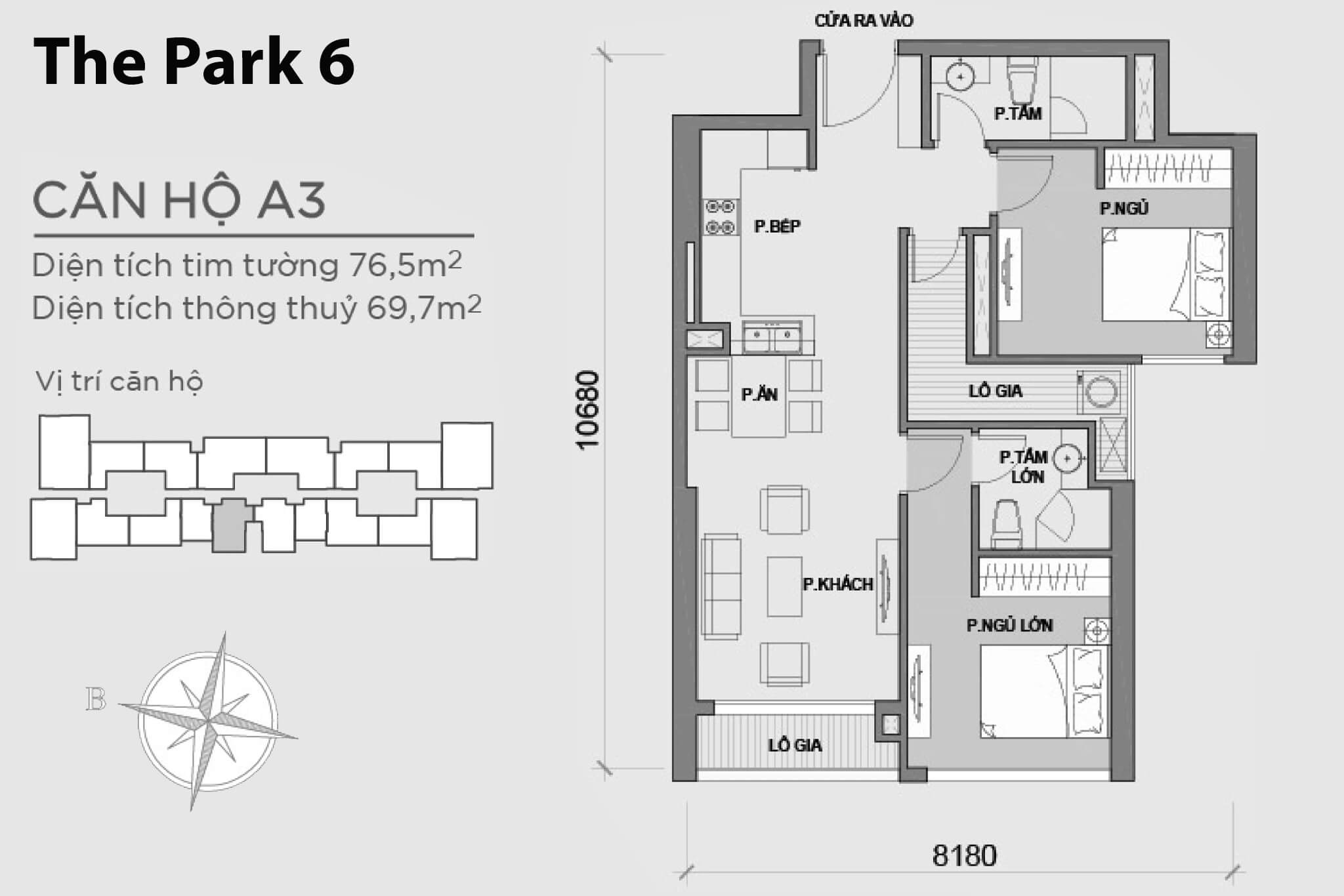 Layout P6A-03 | Tòa Park 6 - Vinhomes Central Park