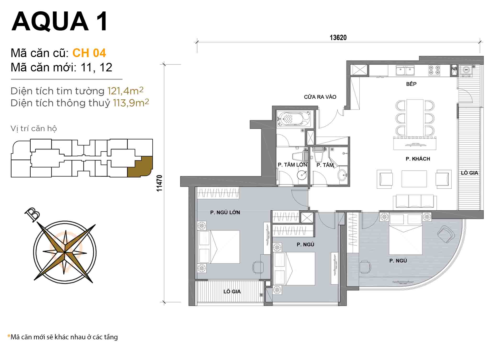 Layout CH 04 | Tòa Aqua 1 - Vinhomes Golden River