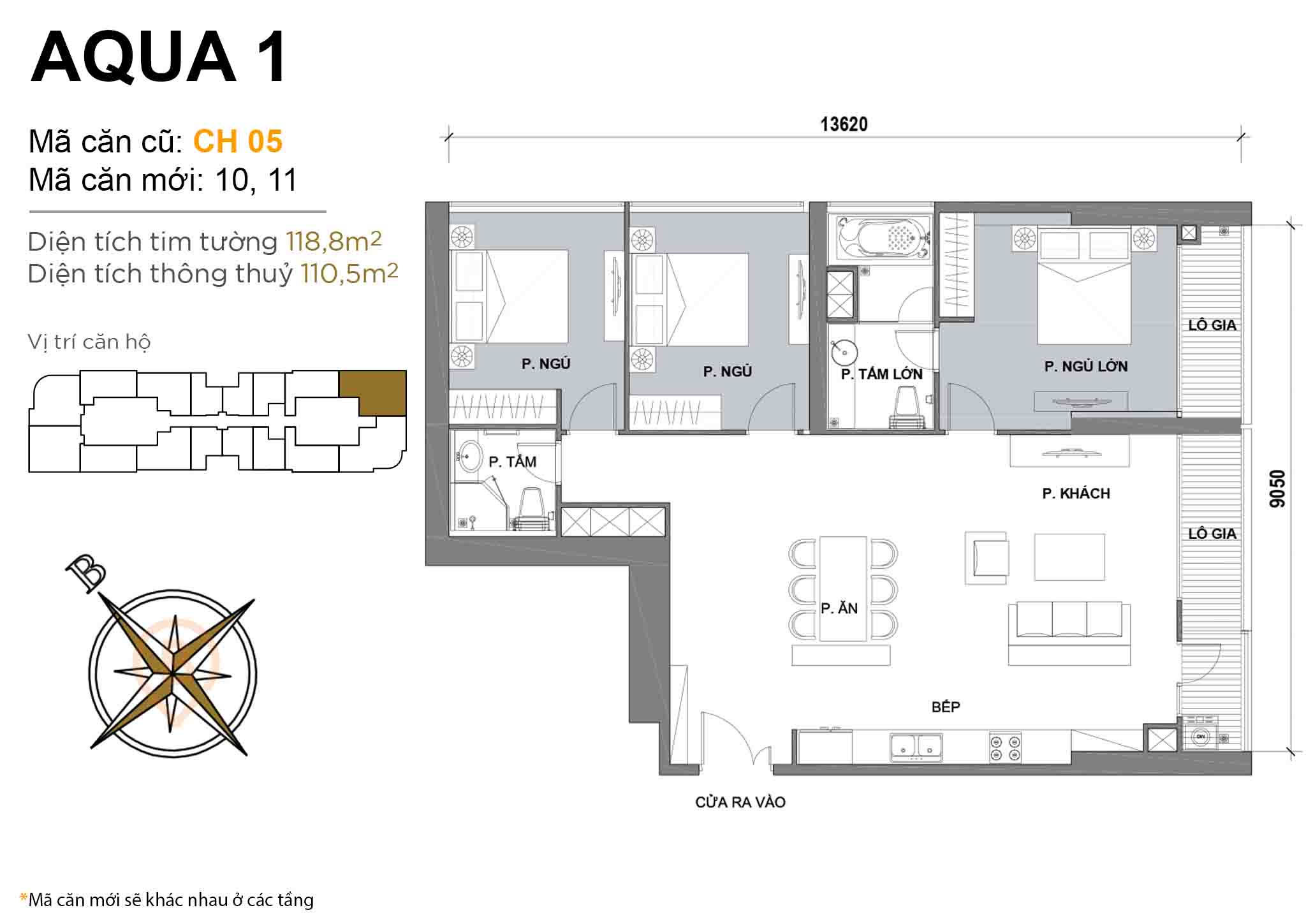 Layout CH 05 | Tòa Aqua 1 - Vinhomes Golden River