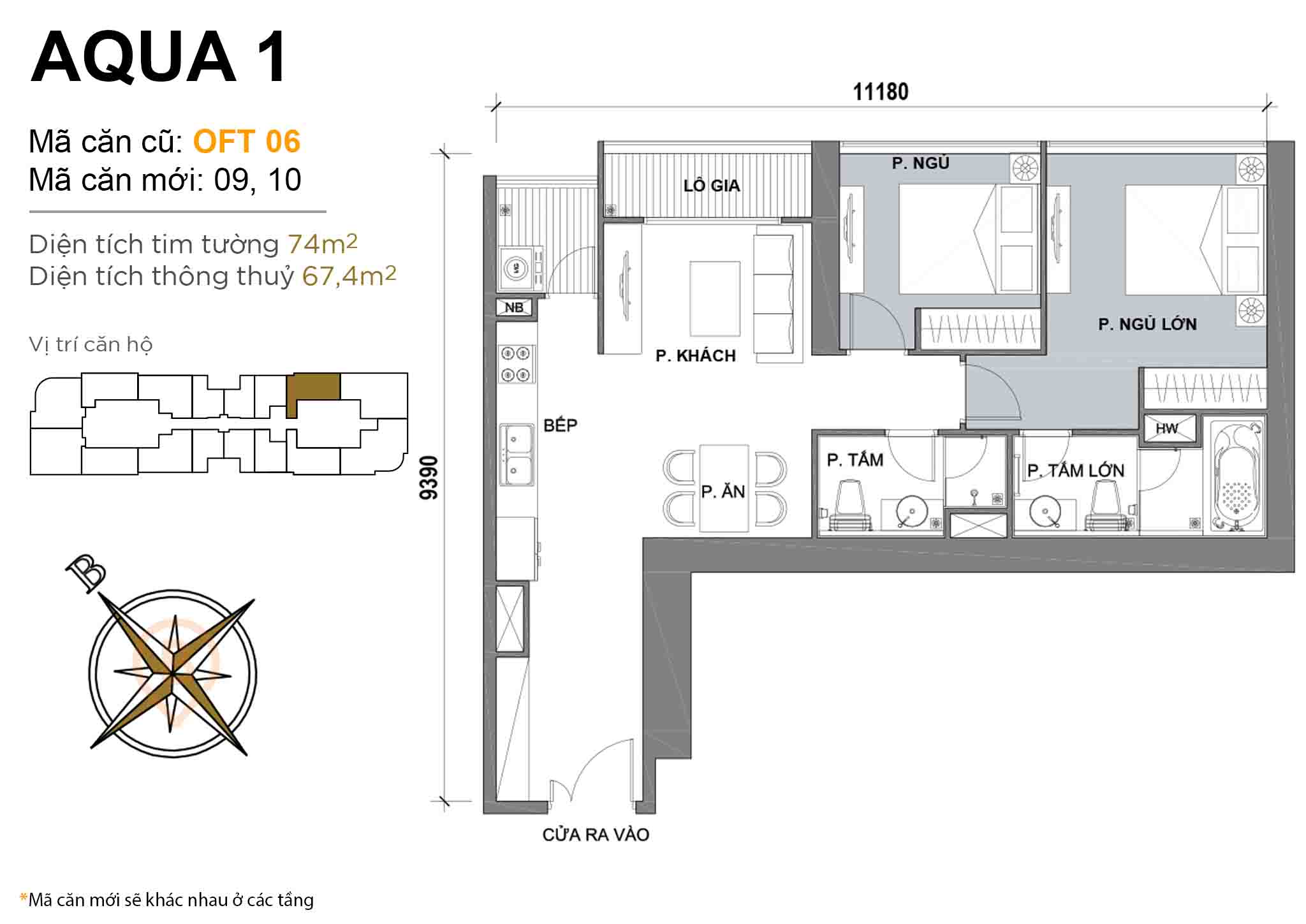 Layout OFT 06 | Tòa Aqua 1 - Vinhomes Golden River